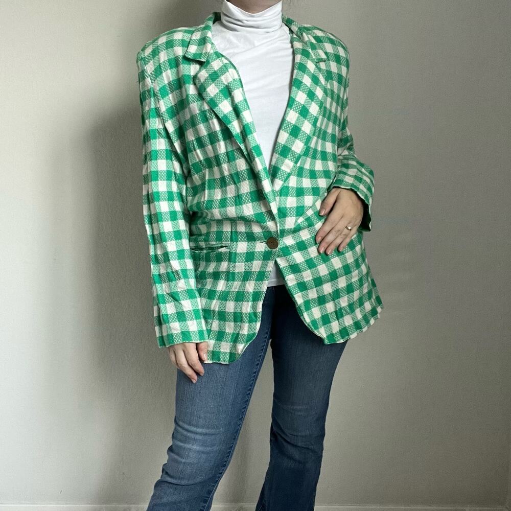 Vintage Counterparts Green Plaid Blazer